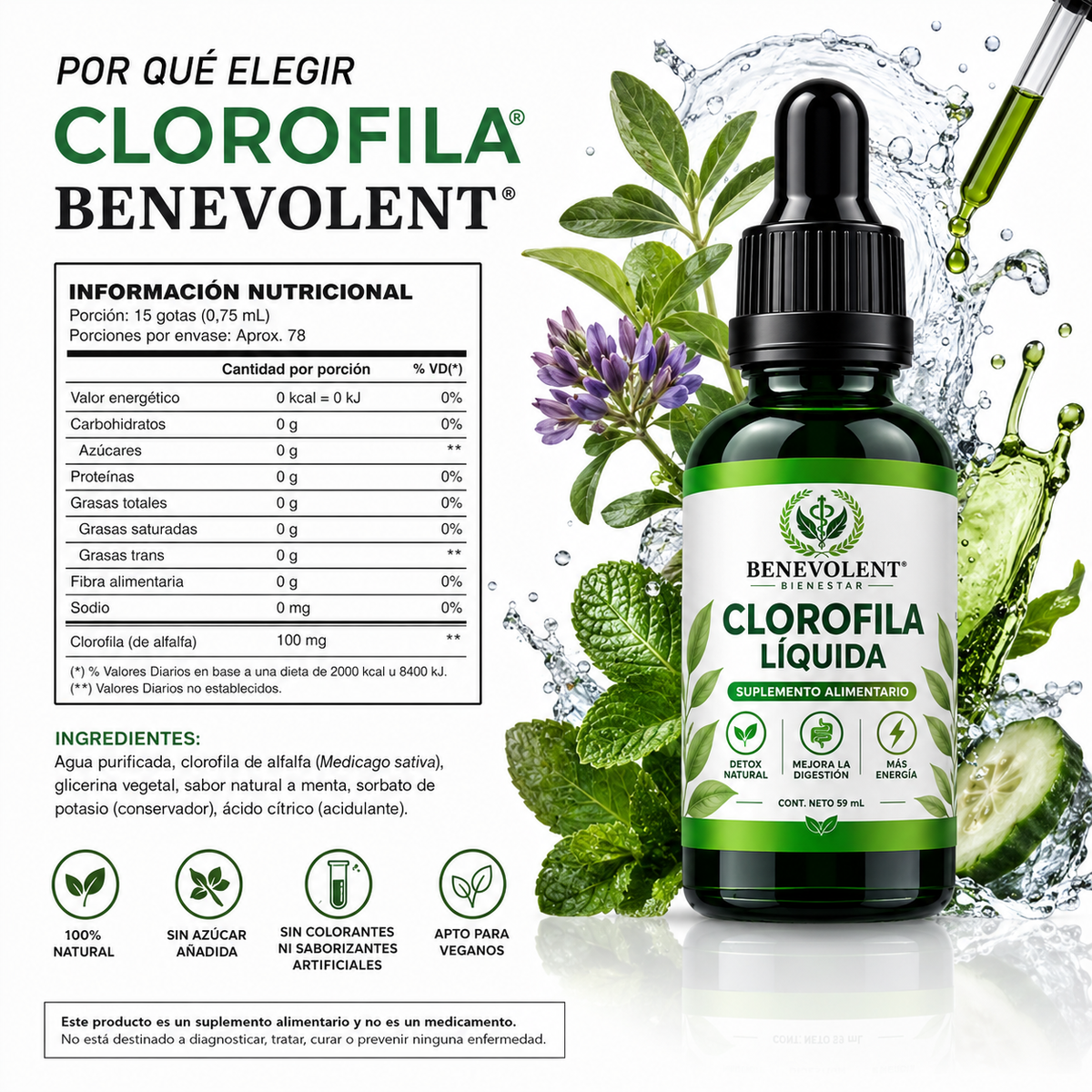 CLOROFILA BENEVOLENT X 60 ML