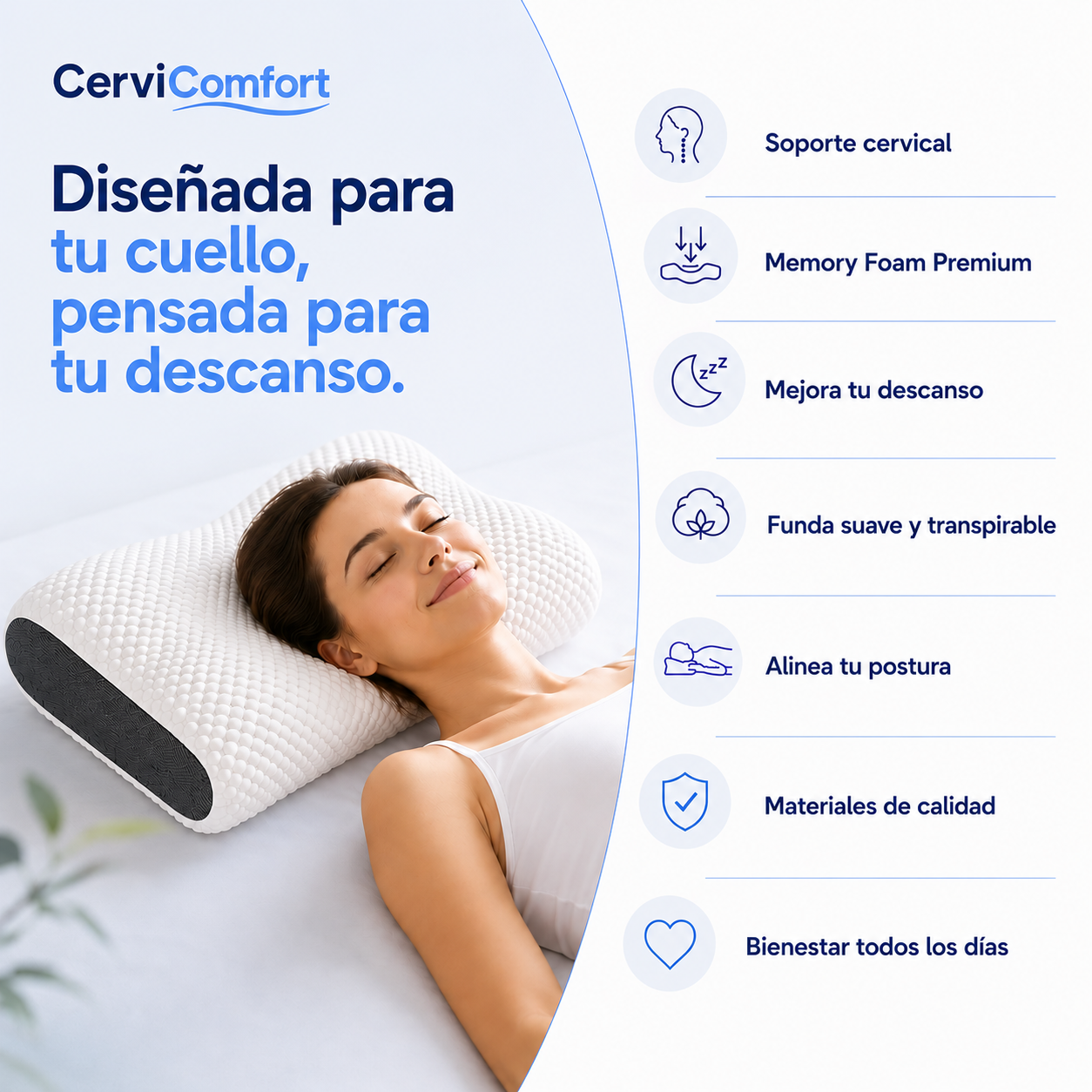 Almohada Ergonómica CerviComfort